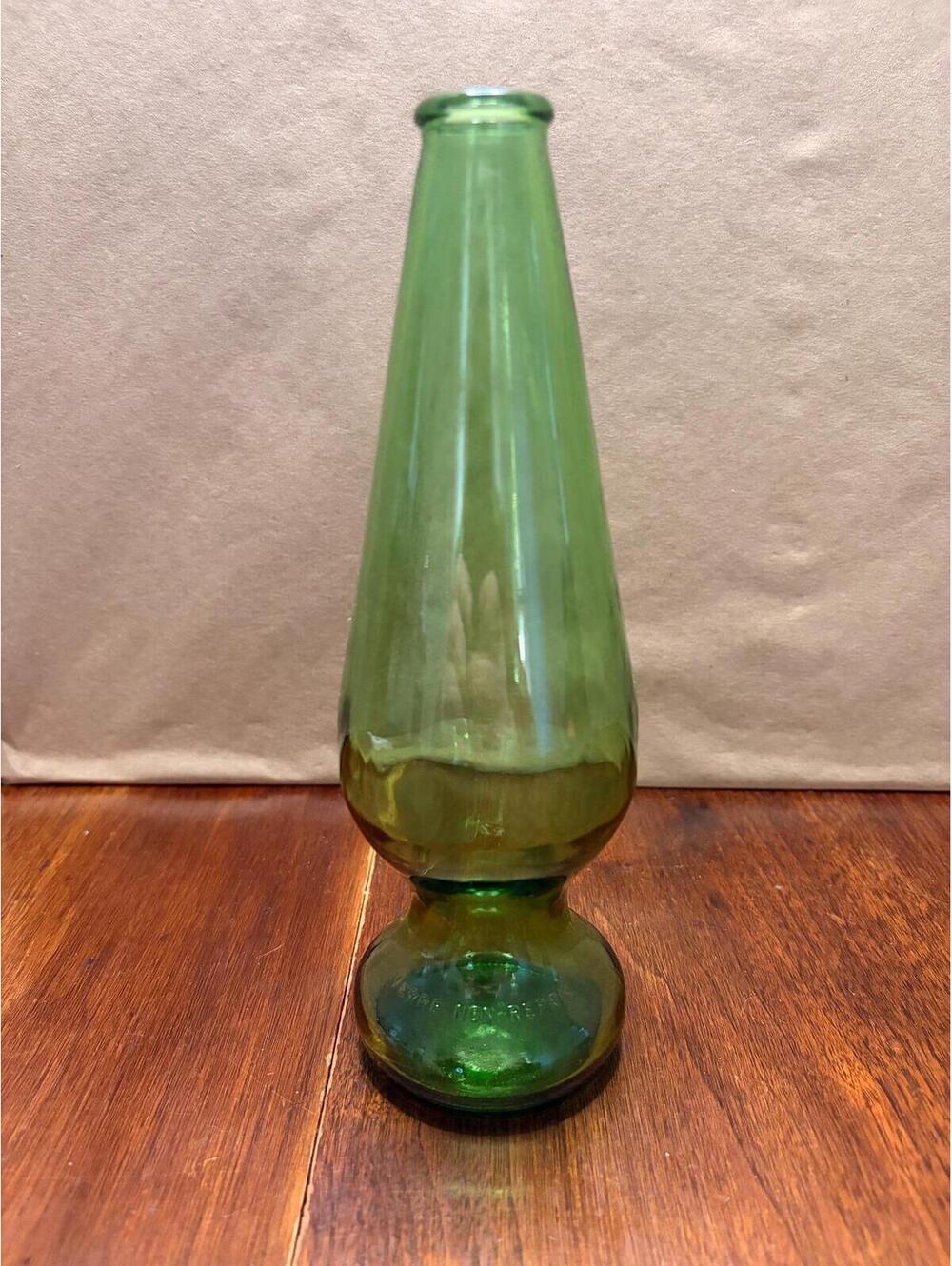 Vintage Green Glass Bottle | Keine Ruecknahme Non Repris | Olive Green Bud Vase